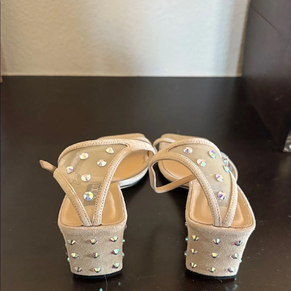 Sergio Rossi Tan Strappy Heels - Picture 2 of 5